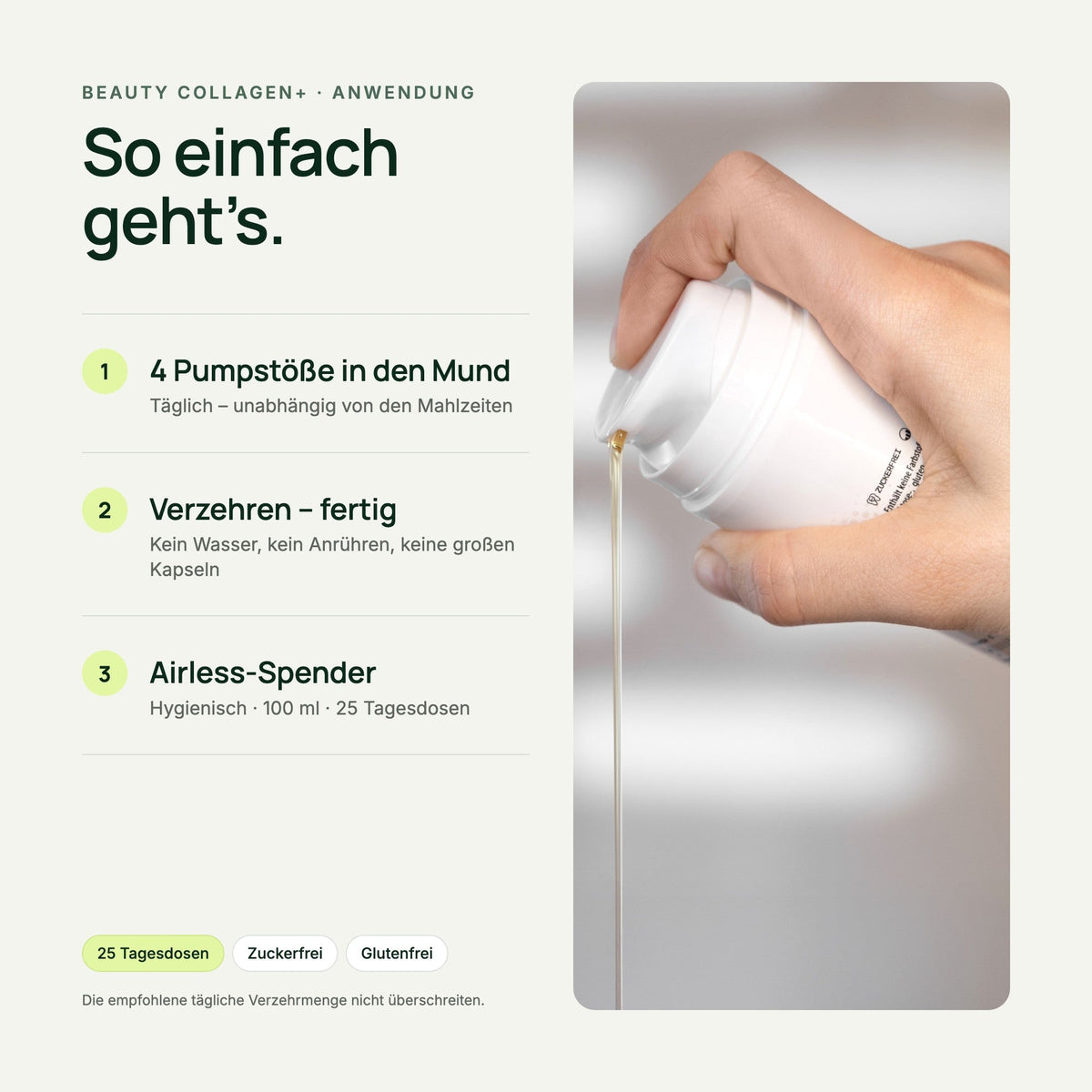 BEAUTY COLLAGEN+ Mundgel: Anwendung in 3 Schritten