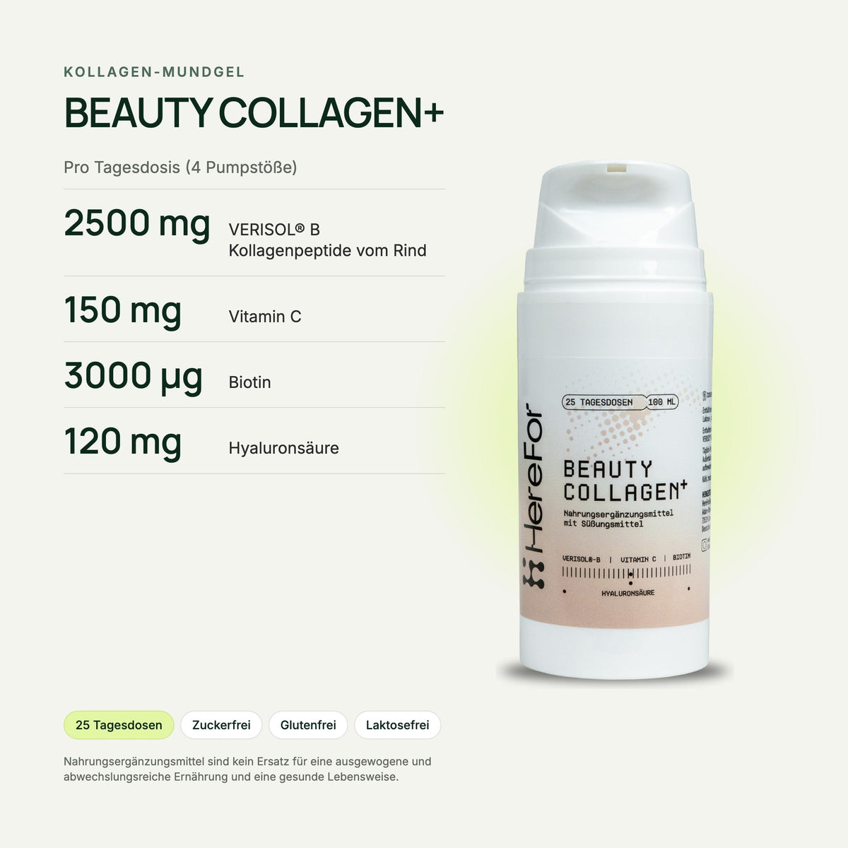 Im Beauty Routine Bundle: BEAUTY COLLAGEN+ Mundgel – Inhaltsstoffe pro Tagesdosis