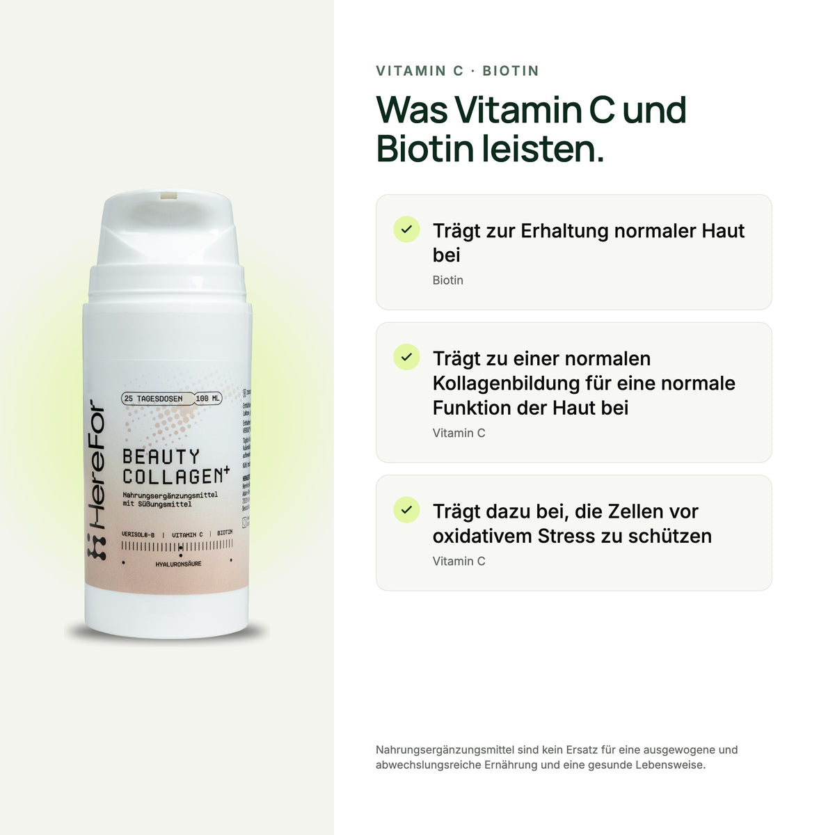 BEAUTY COLLAGEN Mundgel: zugelassene Aussagen zu den enthaltenen Nährstoffen