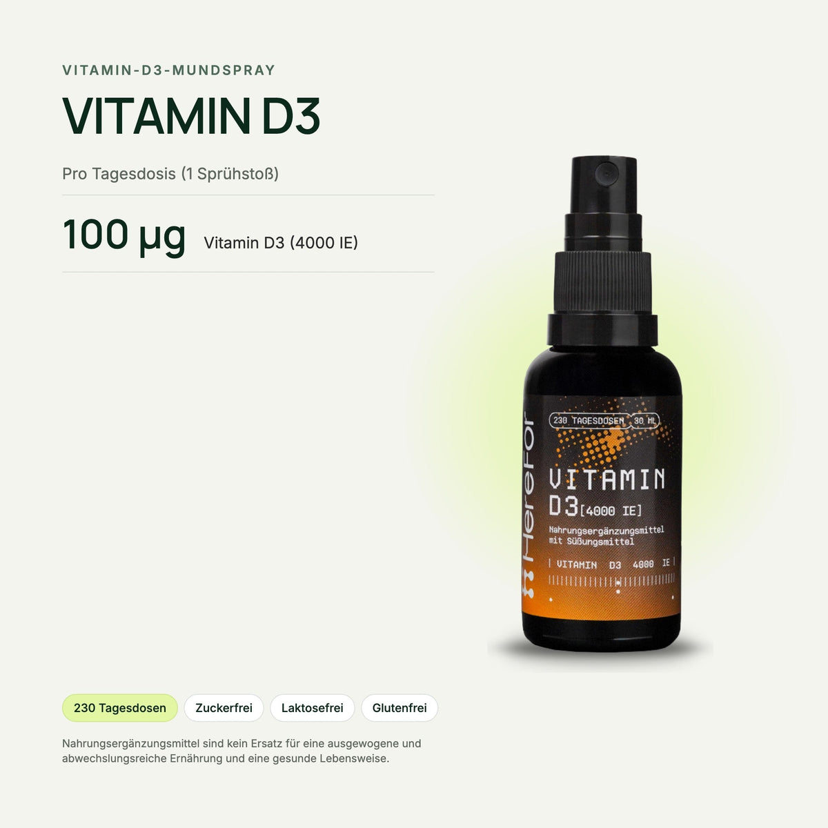 Im Immune Routine Bundle: VITAMIN D3 Mundspray – Inhaltsstoffe pro Tagesdosis